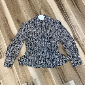 Who What Wear Black & White Blouse